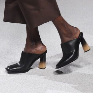 GIVENCHY Black Mules with Wooden Heel